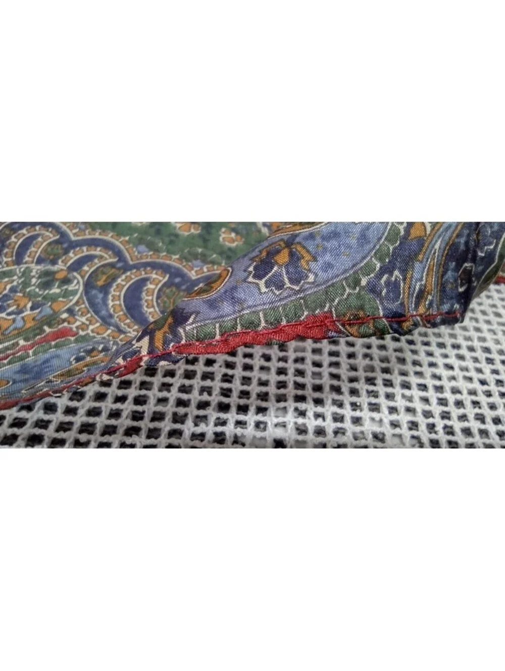 Vintage Paisley Pure Silk Scarf Men's Brown Bohemian Oblong 70s 80s Evening Wear